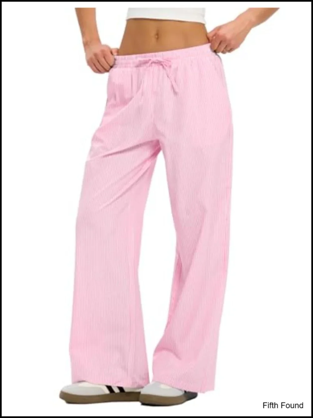 Striped Gingham Pajama Pants Wide Leg Lounge Boxer Bottoms with Pockets